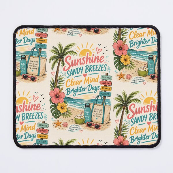 Item preview, Sunshine & Sandy Breezes | Colorful Summer Beach Typography Design designed and sold by Genesis-Ink.
