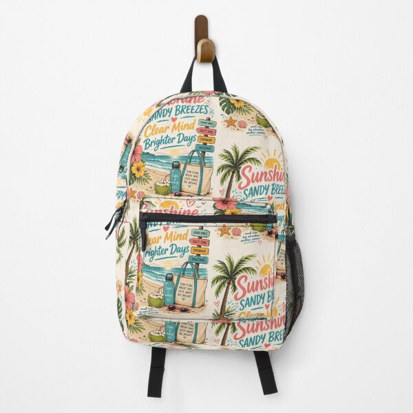 Item preview, Sunshine & Sandy Breezes | Colorful Summer Beach Typography Design designed and sold by Genesis-Ink.