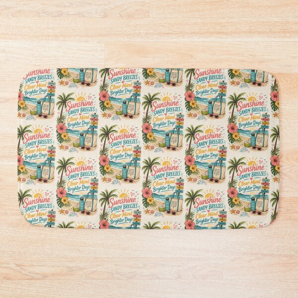 Item preview, Sunshine & Sandy Breezes | Colorful Summer Beach Typography Design designed and sold by Genesis-Ink.