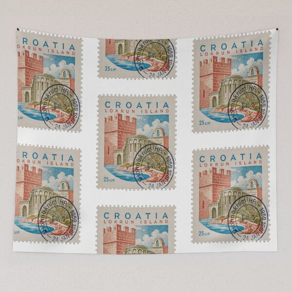 Item preview, Lokrum Island Croatia Adriatic Postage Stamp Sticker designed and sold by stickercuffs.
