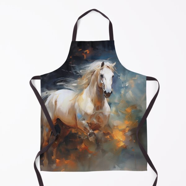 Item preview, Impressionist Painting of a White Horse in Motion designed and sold by AniDragonfly.