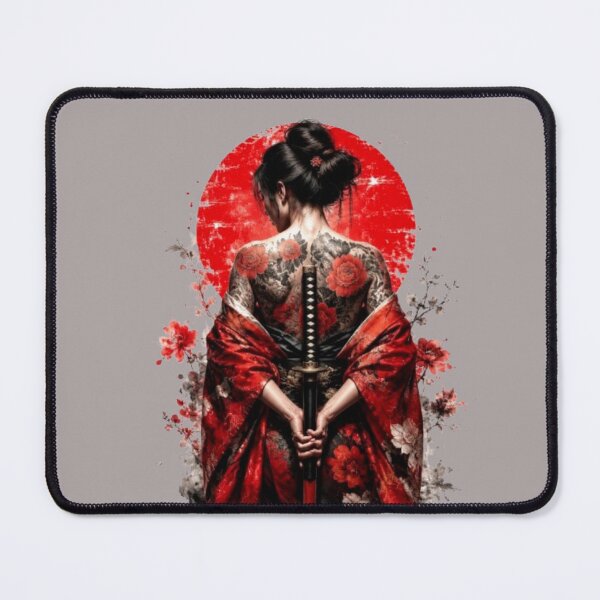 Item preview, Tattooed Geisha Warrior in a Red Kimono - Japanese Sun designed and sold by Natalia-Vlad.