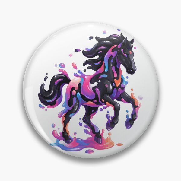 Item preview, Vibrant Paint Splash Black Horse - Colorful Slime Art designed and sold by Kawaii-n-Spice.