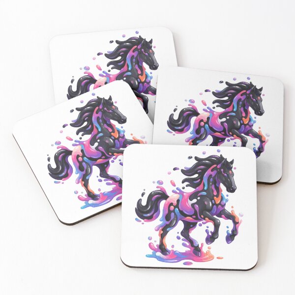 Item preview, Vibrant Paint Splash Black Horse - Colorful Slime Art designed and sold by Kawaii-n-Spice.