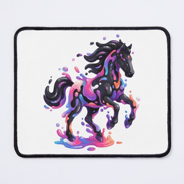 Item preview, Vibrant Paint Splash Black Horse - Colorful Slime Art designed and sold by Kawaii-n-Spice.
