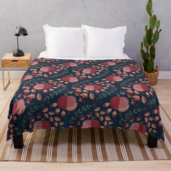 Item preview, Fall nature inspired pattern with navy blue background designed and sold by BosskaDesign.