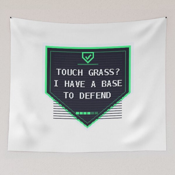Item preview, Touch Grass? I Have a Base to Defend — Funny Gamer Sticker designed and sold by One More Run.
