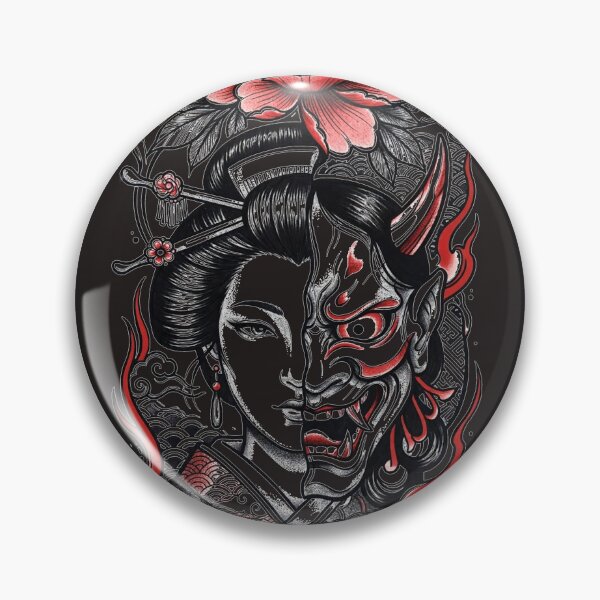 Item preview, "Geisha Hannya Mask Split Face Japanese Tattoo Art" designed and sold by Neo Tokio.