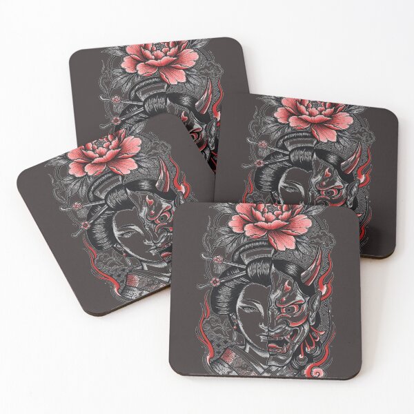 Item preview, "Geisha Hannya Mask Split Face Japanese Tattoo Art" designed and sold by Neo Tokio.