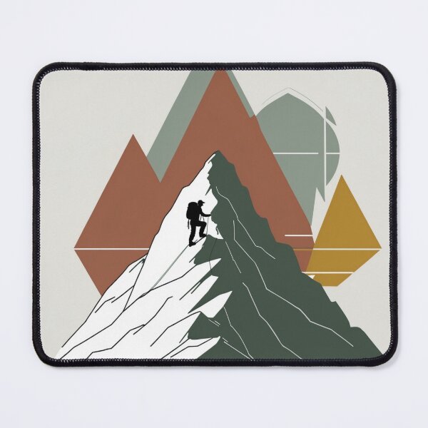 Item preview, Climb The Mountain - Minimalist Geometric Hiking Art designed and sold by NeuralAuraArts.