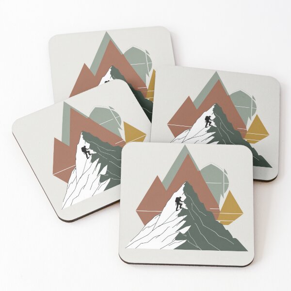 Item preview, Climb The Mountain - Minimalist Geometric Hiking Art designed and sold by NeuralAuraArts.