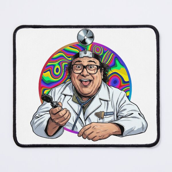 Item preview, Dr. Mantis Toboggan M.D. - Psychedelic Trippy Cartoon Portrait designed and sold by Deviant Logic Design.