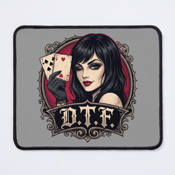 Item preview, Gothic Queen Playing Texas Hold Em Femme Fatale DTF designed and sold by ThreadRiotTees.