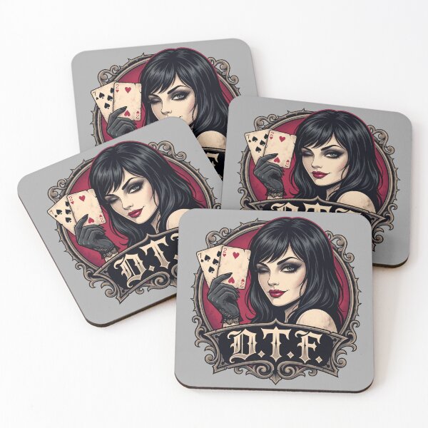 Item preview, Gothic Queen Playing Texas Hold Em Femme Fatale DTF designed and sold by ThreadRiotTees.