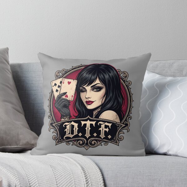 Item preview, Gothic Queen Playing Texas Hold Em Femme Fatale DTF designed and sold by ThreadRiotTees.