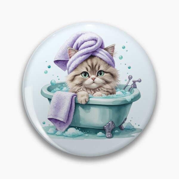 Item preview, Cute Kitten Taking a Bubble Bath designed and sold by SweetLilith.
