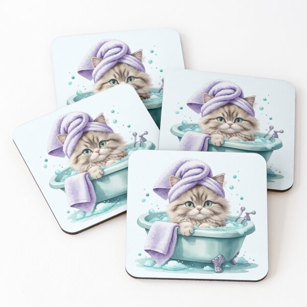 Item preview, Cute Kitten Taking a Bubble Bath designed and sold by SweetLilith.