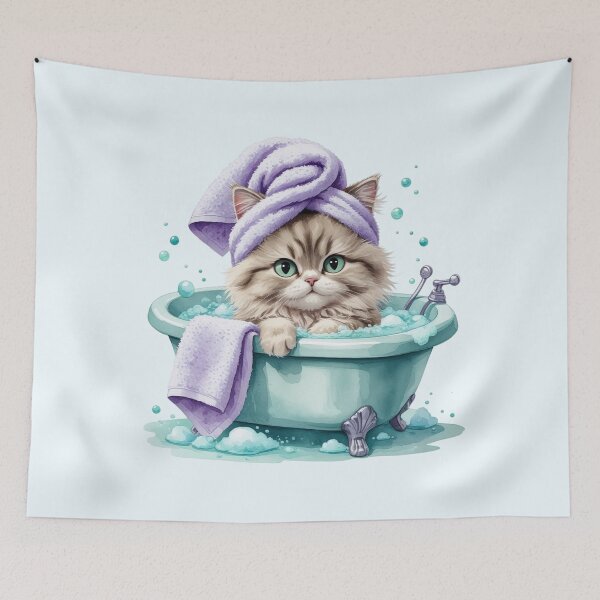 Item preview, Cute Kitten Taking a Bubble Bath designed and sold by SweetLilith.