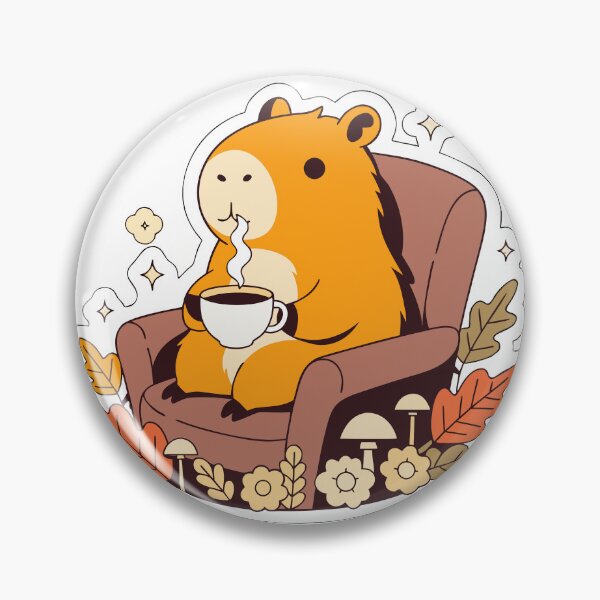 Item preview, Cozy Coffee Capybara Sticker designed and sold by inkfusionhub99.