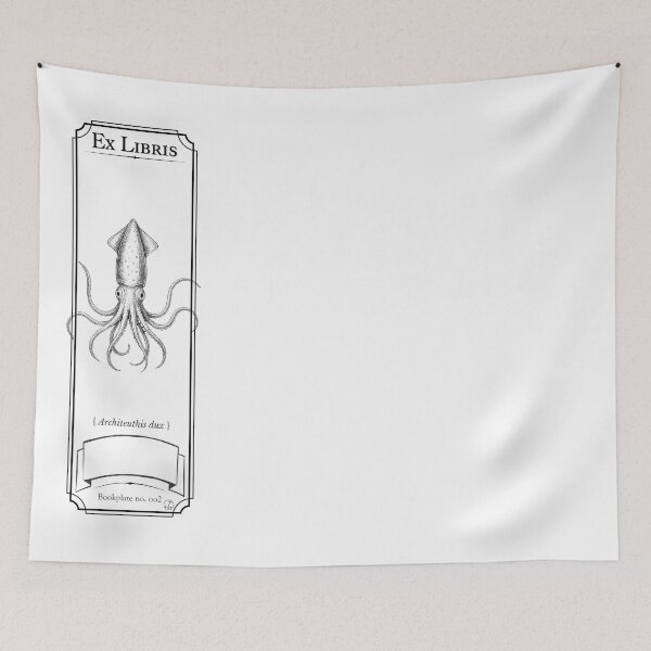 Item preview, Bookplate / Bookmark - Giant Squid (version 2) designed and sold by dJosh's Other Stuff.