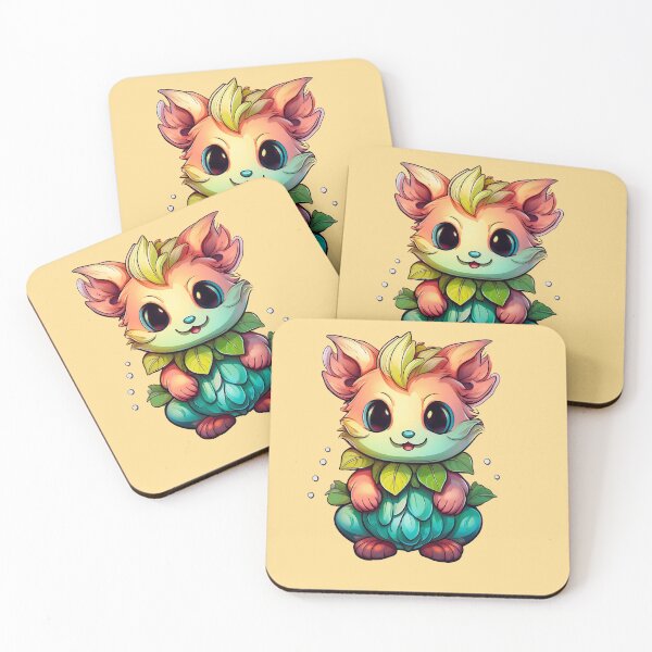 Item preview, K3 Leafpeach - Cute Kawaii Creature with Gradient Body and Leaf Collar designed and sold by Outlet Raloel.