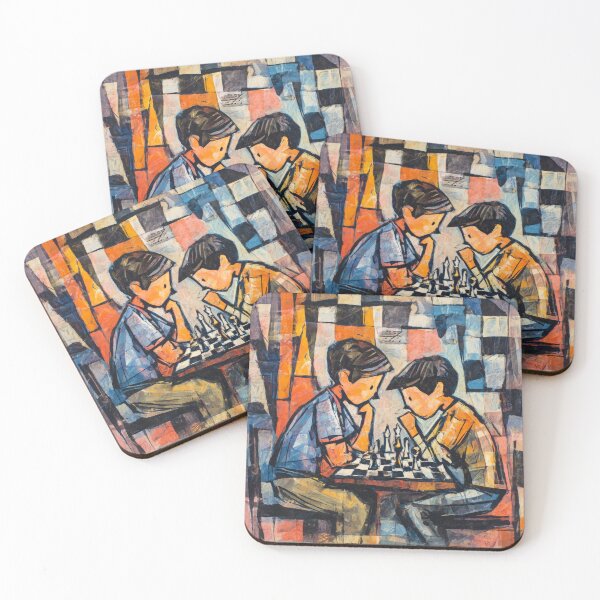 Item preview, Chess Match at the Cafe Table designed and sold by Neural Brushstrokes.