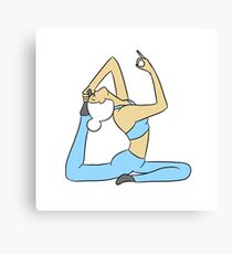 White-Haired Yogi with Blue Yoga Pants Canvas Print