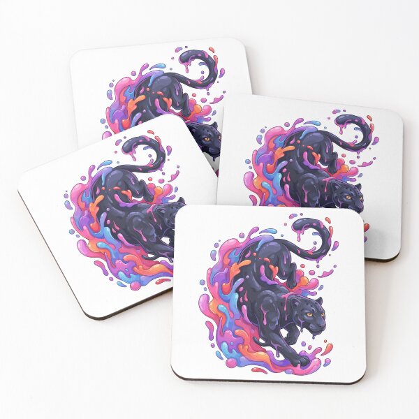 Item preview, Vibrant Paint Splash Black Panther - Colorful Slime Big Cat designed and sold by Kawaii-n-Spice.