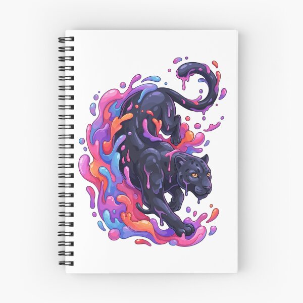 Item preview, Vibrant Paint Splash Black Panther - Colorful Slime Big Cat designed and sold by Kawaii-n-Spice.