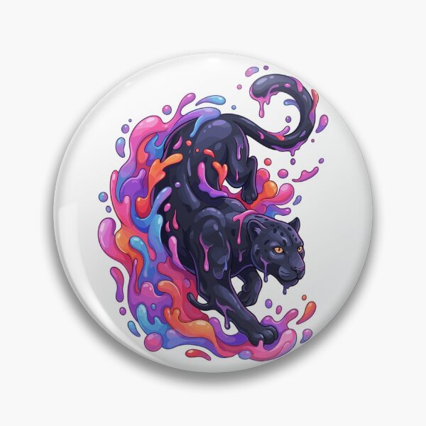 Item preview, Vibrant Paint Splash Black Panther - Colorful Slime Big Cat designed and sold by Kawaii-n-Spice.