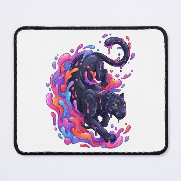 Item preview, Vibrant Paint Splash Black Panther - Colorful Slime Big Cat designed and sold by Kawaii-n-Spice.