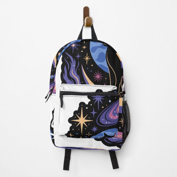 Item preview, Cosmic Black Cat Moon Sticker designed and sold by inkfusionhub99.