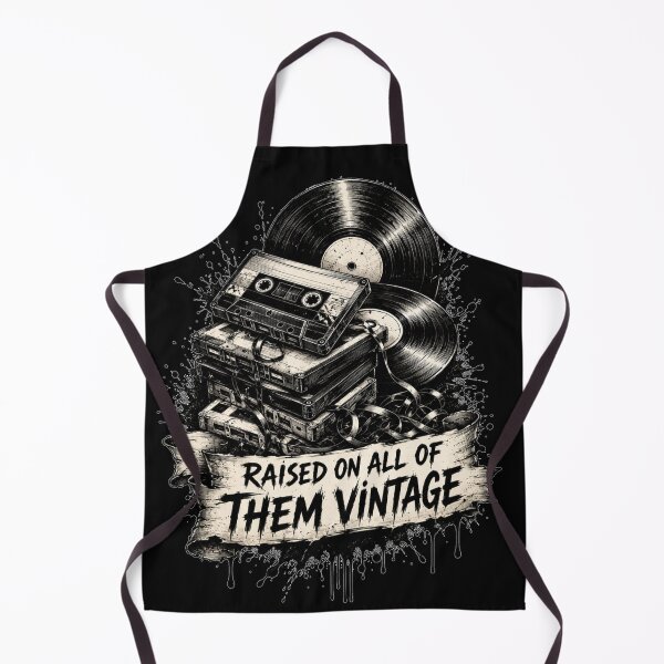 Item preview, Raised On All Of Them Vintage Vinyl And Cassette Grunge Art Retro Music Gift for Music Lovers designed and sold by Nightarel.