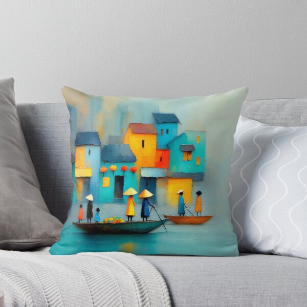 Item preview, Lantern Boats on the River designed and sold by Neural Brushstrokes.