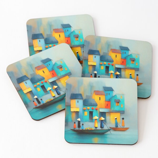 Item preview, Lantern Boats on the River designed and sold by Neural Brushstrokes.