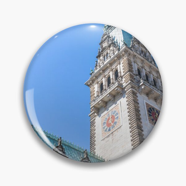 Item preview, Hamburg Town Hall Tower Against Clear Blue Sky designed and sold by jrtwynam.