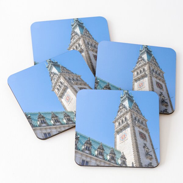 Item preview, Hamburg Town Hall Tower Against Clear Blue Sky designed and sold by jrtwynam.
