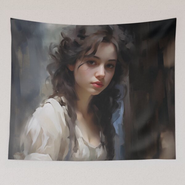 Item preview, Classical Portrait of a Dark-Haired Woman in Side Light designed and sold by AniDragonfly.