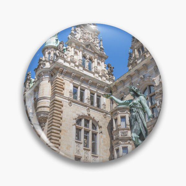 Item preview, Historic Hamburg Town Hall Facade with Fountain designed and sold by jrtwynam.