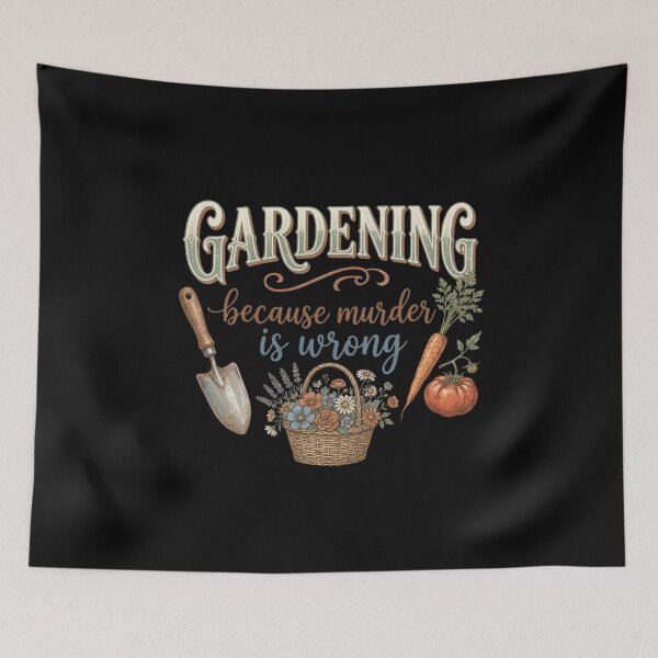 Item preview, Gardening Because Murder Is Wrong Funny Vintage Garden Lover designed and sold by PACS0011.