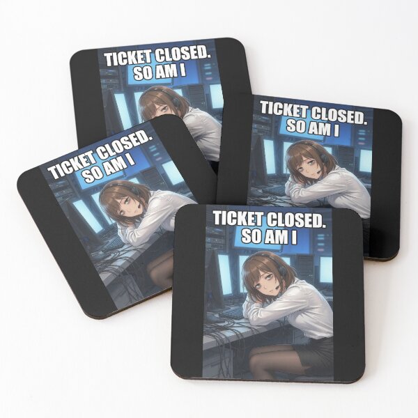 Item preview, Ticket Closed So Am I | Funny IT Support Help Desk Burnout Anime Meme designed and sold by Amber Sky Creations.