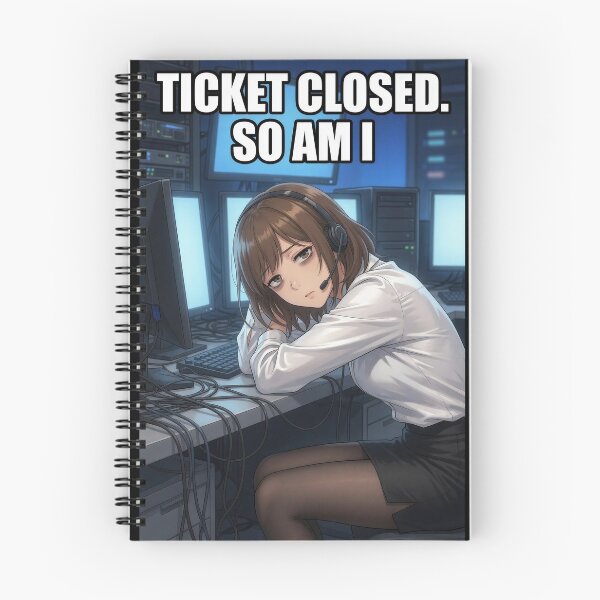 Item preview, Ticket Closed So Am I | Funny IT Support Help Desk Burnout Anime Meme designed and sold by Amber Sky Creations.