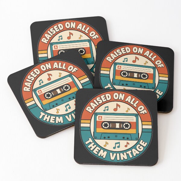 Item preview, Raised On All Of Them Vintage Circular Retro Badge Music Gift for Cassette Lovers designed and sold by Nightarel.