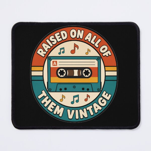Item preview, Raised On All Of Them Vintage Circular Retro Badge Music Gift for Cassette Lovers designed and sold by Nightarel.