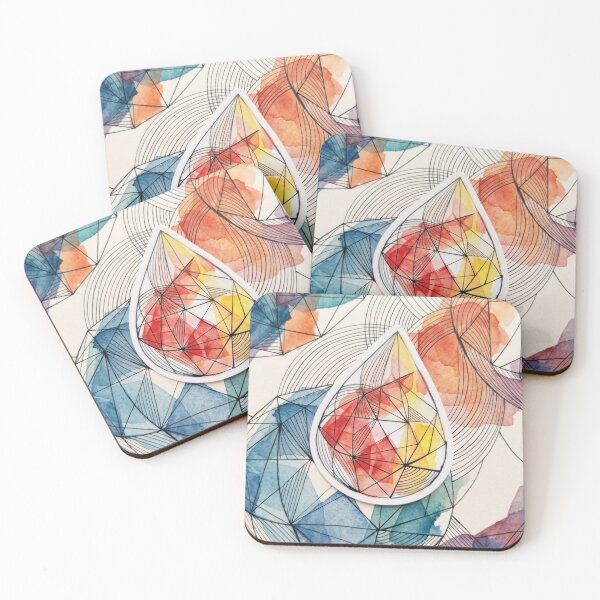 Item preview, Abstract Geometric Watercolor Drop designed and sold by Purpleclomb.