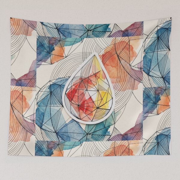 Item preview, Abstract Geometric Watercolor Drop designed and sold by Purpleclomb.