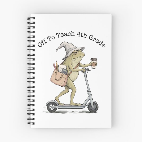 Item preview, Off To Teach Fourth Grade Funny Frog Riding A Scooter designed and sold by IsDesignHub.