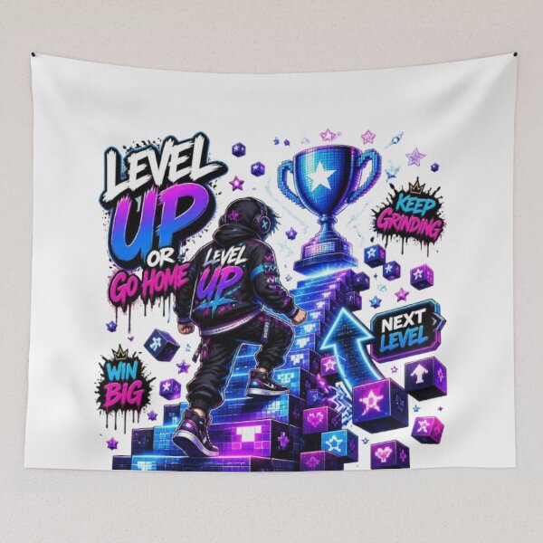 Item preview, Level Up or Go Home Gaming Shirt | Motivational Gamer Quote Sticker designed and sold by Stylestickers55.