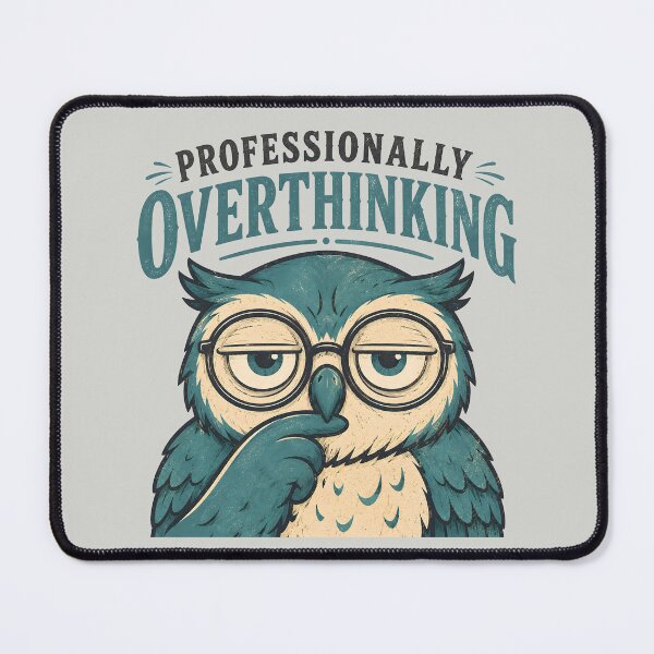 Item preview, Professionally Overthinking Shirt, Funny Anxiety Owl Tee, Overthinker Quote Shirt, Introvert Humor Graphic, Mental Health Humor Gift, Vintage Owl Design designed and sold by MAD's Recreation Studio.
