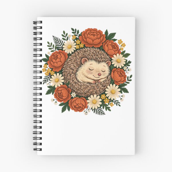 Item preview, Sleeping Hedgehog in Flowers - Vintage Cottagecore Woodland Animal Art designed and sold by Neurospicy Trolls.